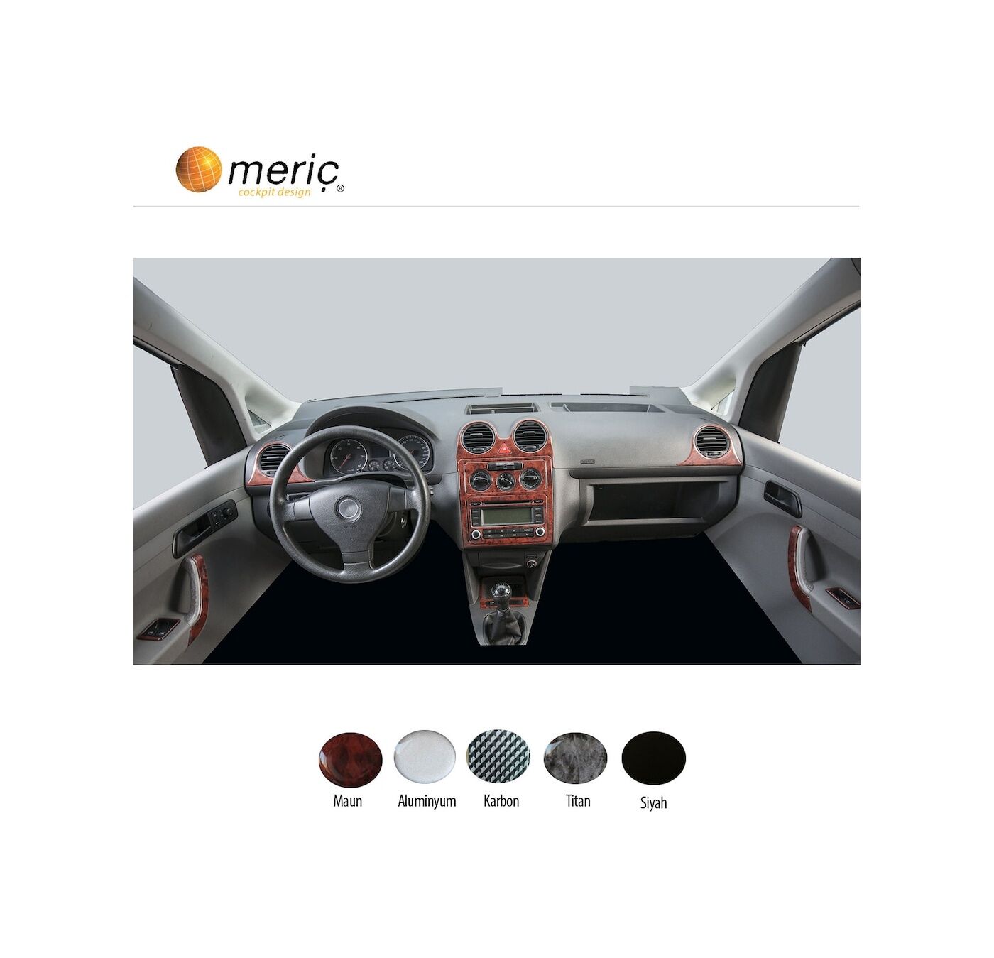 Meriç® Volkswagen Caddy Ön Torpido Kaplama 18 Parça 2010-2014 (530157586)-Maun Maun