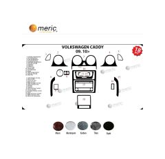 Meriç® Volkswagen Caddy Ön Torpido Kaplama 18 Parça 2010-2014 (530157586)-Maun Titan