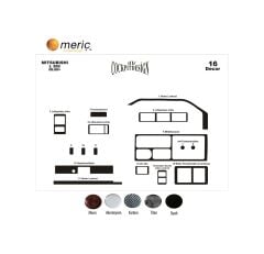Meriç® Mitsubishi L300 Ön Torpido Kaplama 16 Parça 1988-› (530156816)-Maun Piano Black