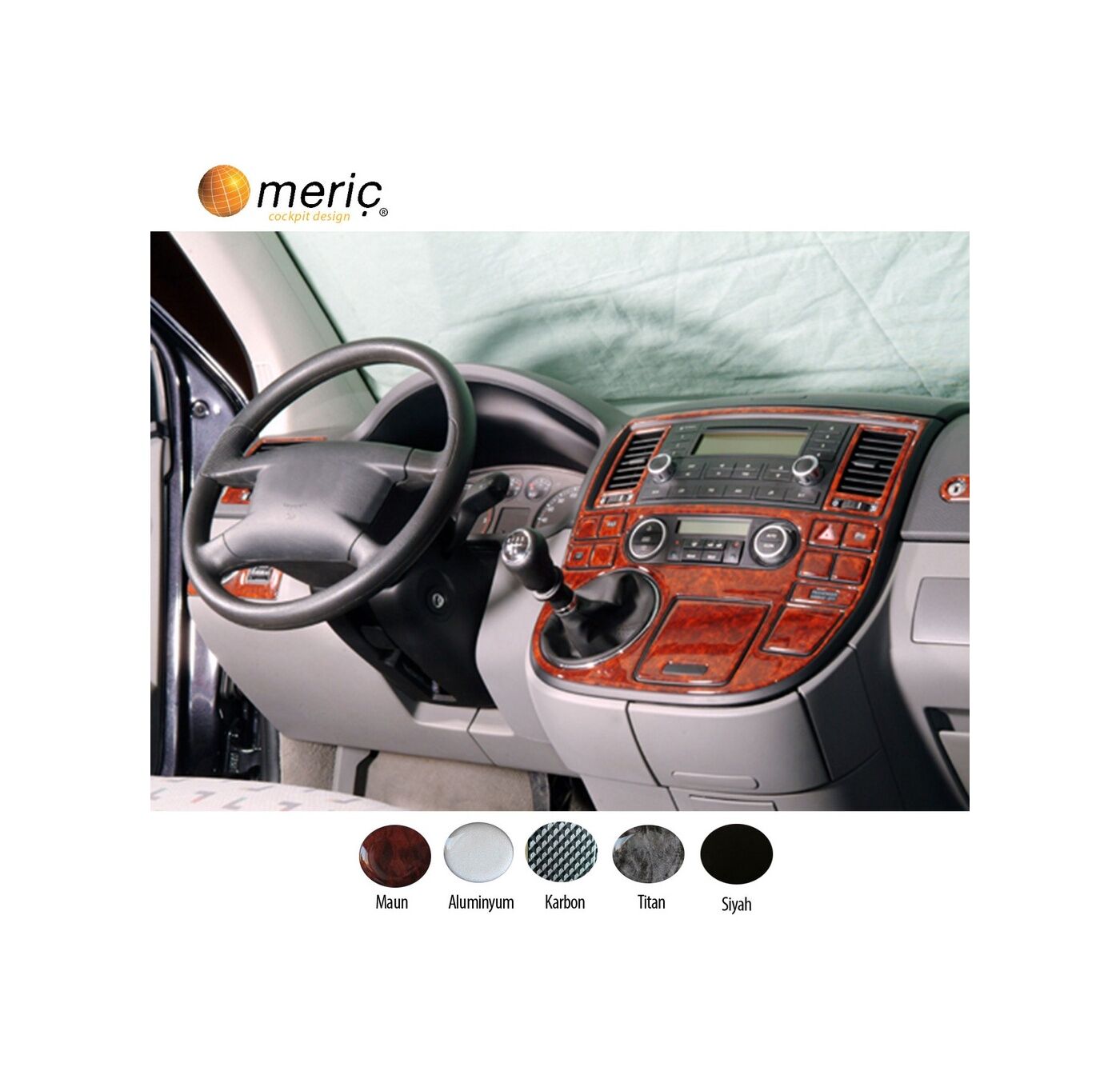 Meriç® Vw T5 Multivan Ön Torpido Kaplama 22 Parça 2003-2009 (530157692)-Maun Titan