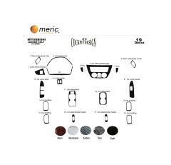 Meriç® Mitsubishi Lancer Ön Torpido Kaplama 19 Parça 2002-2009 (530156820)-Maun Piano Black