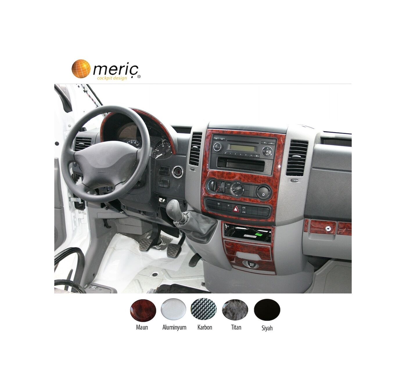 Meriç® Volkswagen Crafter Ön Torpido Kaplama 18 Parça 2006-2019 (530158374)-Maun Maun
