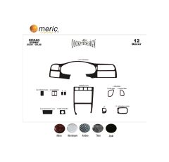 Meriç® Nissan Sunny Ön Torpido Kaplama 12 Parça 1991-1995 (530156943)-Maun Piano Black