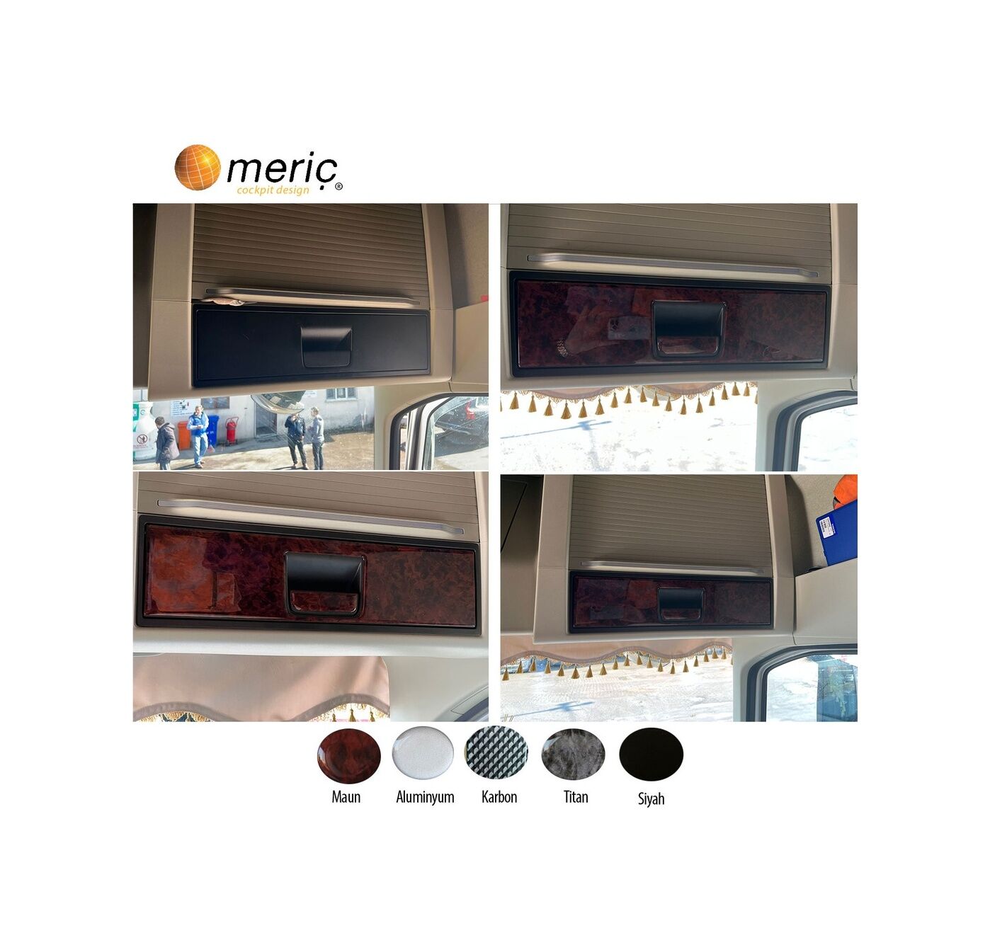 Meriç® Volvo Fh Ekstra Üst Kısım Kaplama 12 Parça 2017-› (530158165)-Maun Titan