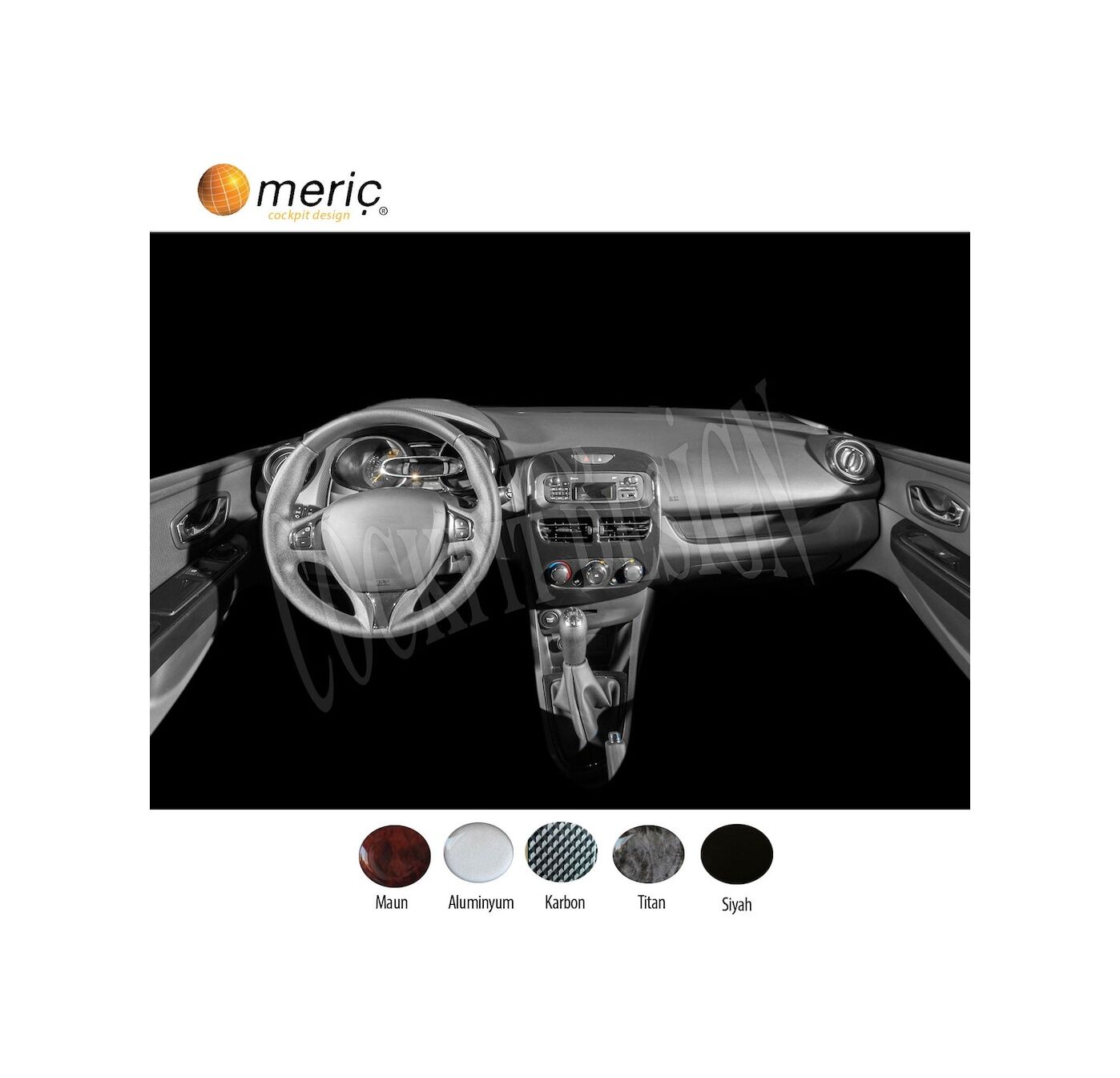 Meriç® Renault Clio 4 Ön Torpido Kaplama 16 Parça 2012-2019 (530157165)-Maun Karbon