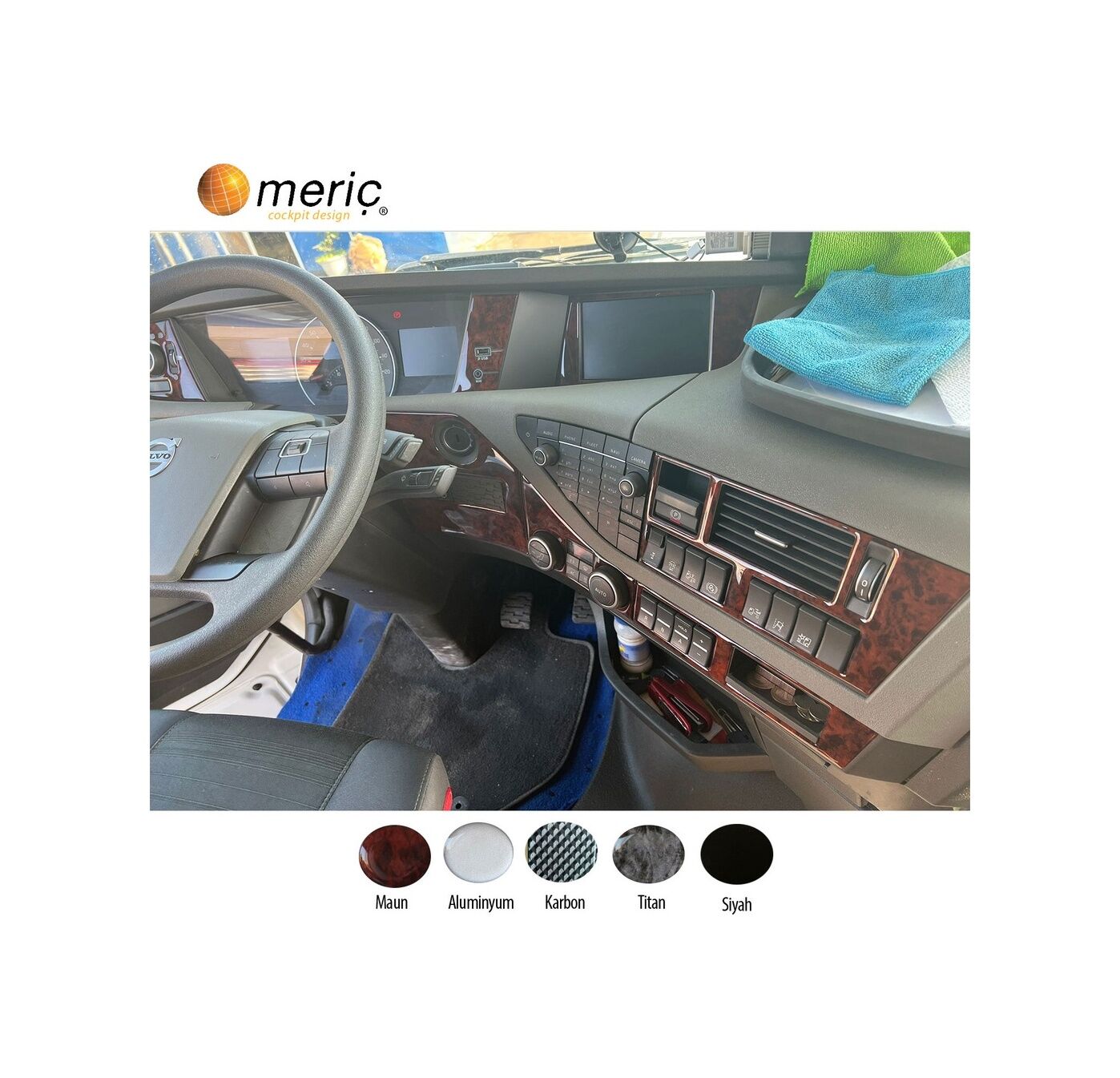Meriç® Volvo Fh Ön Torpido Kaplama 11 Parça 2017-2019 (530158380)-Maun Alüminyum