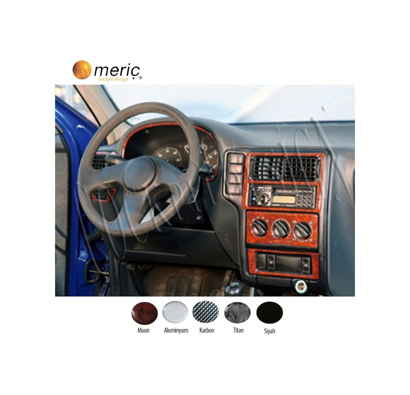 Meriç® Volkswagen Polo Ön Torpido Kaplama 10 Parça 1994-1999 (530157617)-Maun Titan