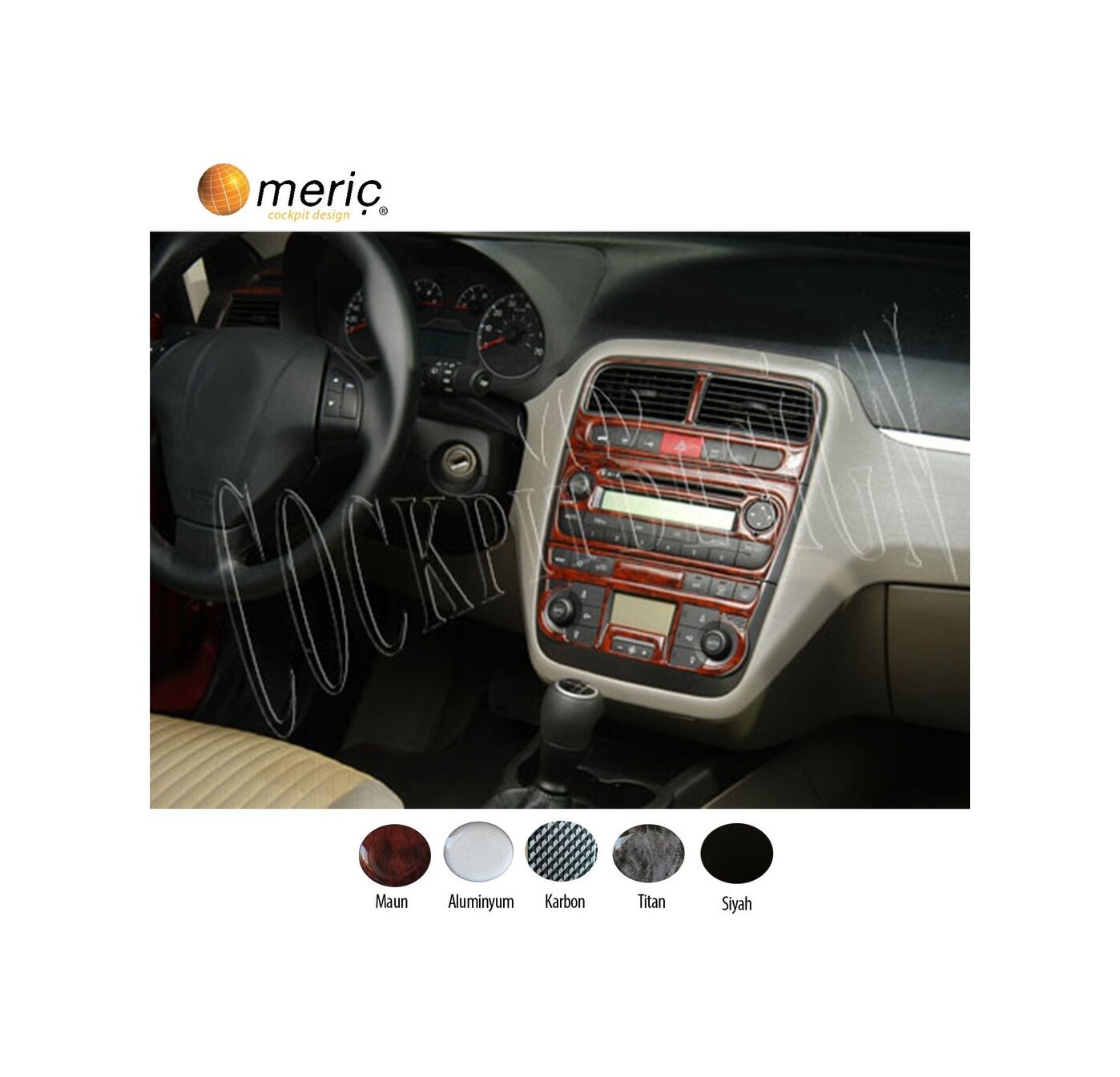 Meriç® Fiat Grande Punto Ön Torpido Kaplam 16 Parça 2005-2009 (530156248)-Maun Maun
