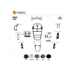 Meriç® Nissan Almera Ön Torpido Kaplama 15 Parça 2003-2008 (530156872)-Maun Piano Black