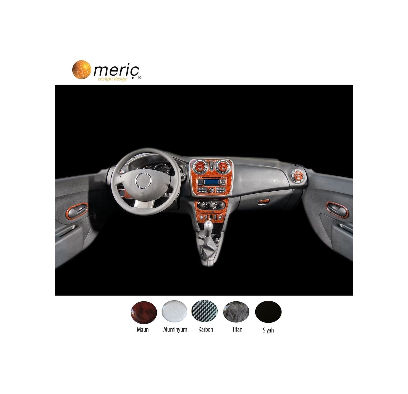 Meriç® Dacia Duster Ön Torpido Kaplama 13 Parça 2013-2016 (530156184)-Maun Maun
