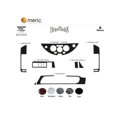 Meriç® Nissan Note Ön Torpido Kaplama 8 Parça 2006-2011 (530156881)-Maun Karbon