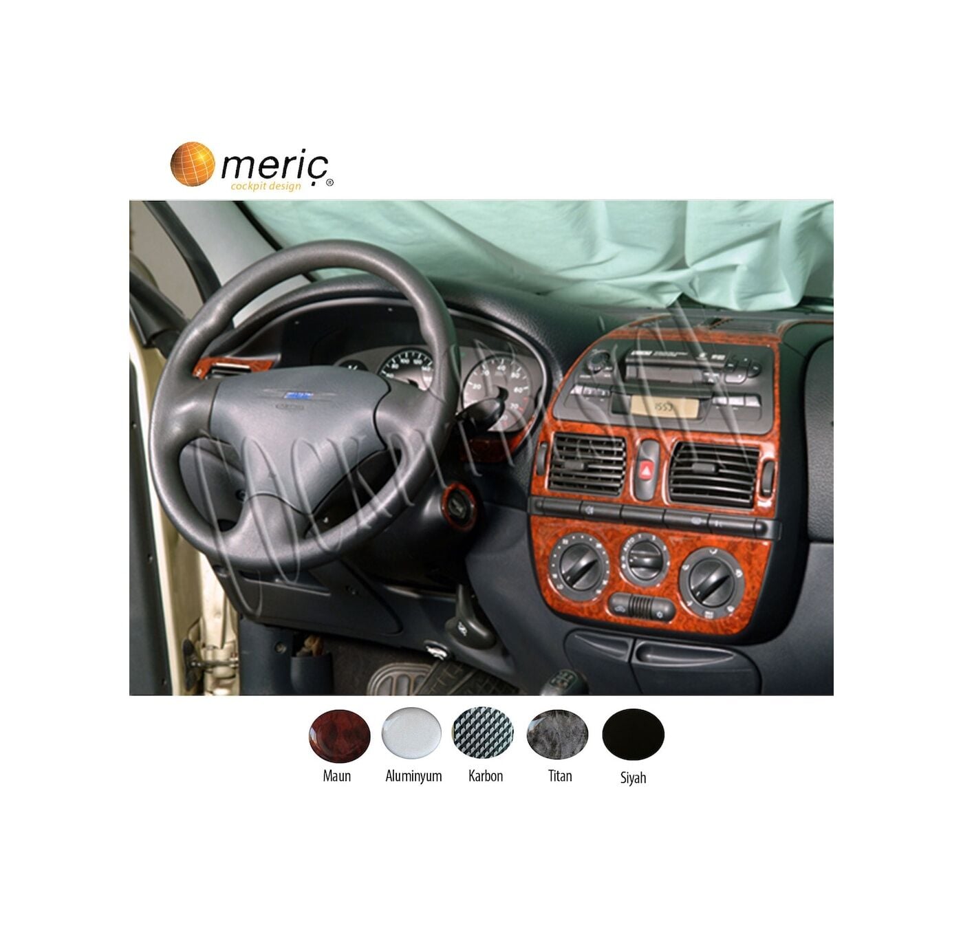 Meriç® Fiat Brava/Marea Ön Torpido Kaplama 8 Parça 1995-2005 (530156213)-Maun Karbon