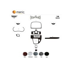 Meriç® Renault Kangoo Ön Torpido Kaplama Dijital 14 Prç 09-16 (530157178)-Karbon Alüminyum