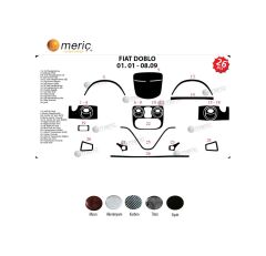 Meriç® Fiat Doblo Ön Torpido Kaplama 26 Parça 2001-2009 (530156215)-Maun