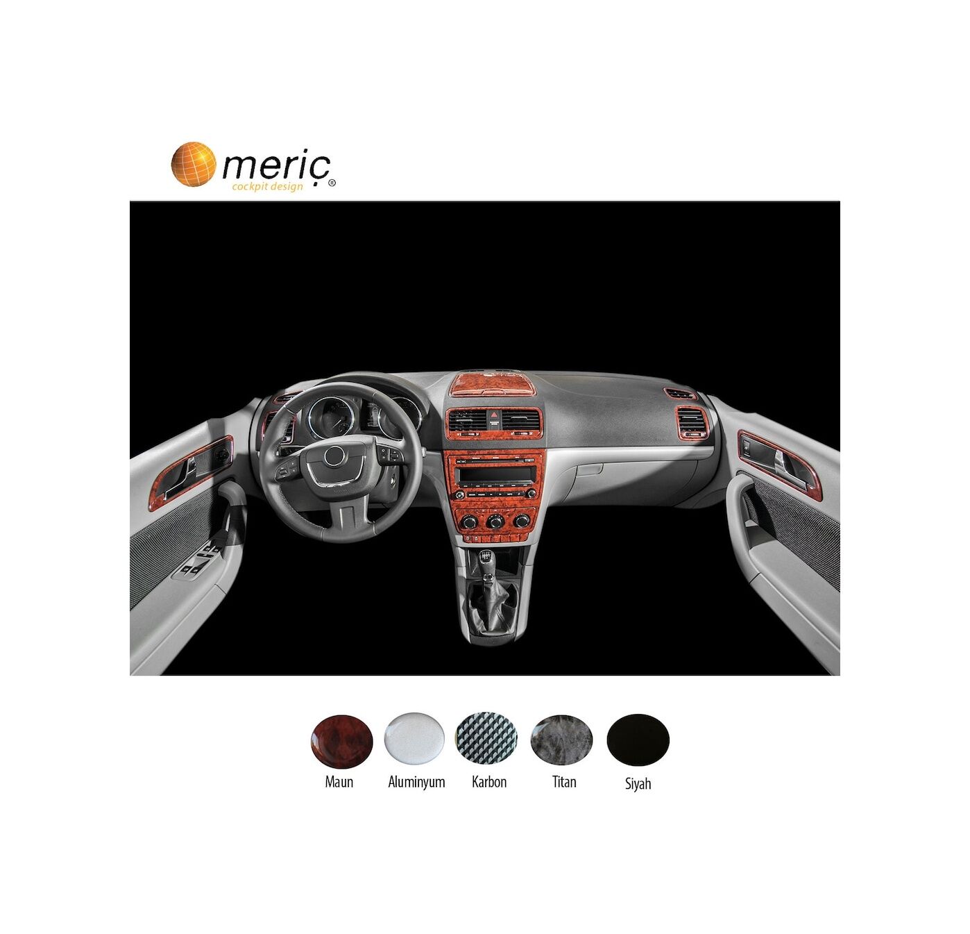 Meriç® Skoda Yeti Ön Torpido Kaplama 21 Parça 2010-› (530157392)-Maun Titan