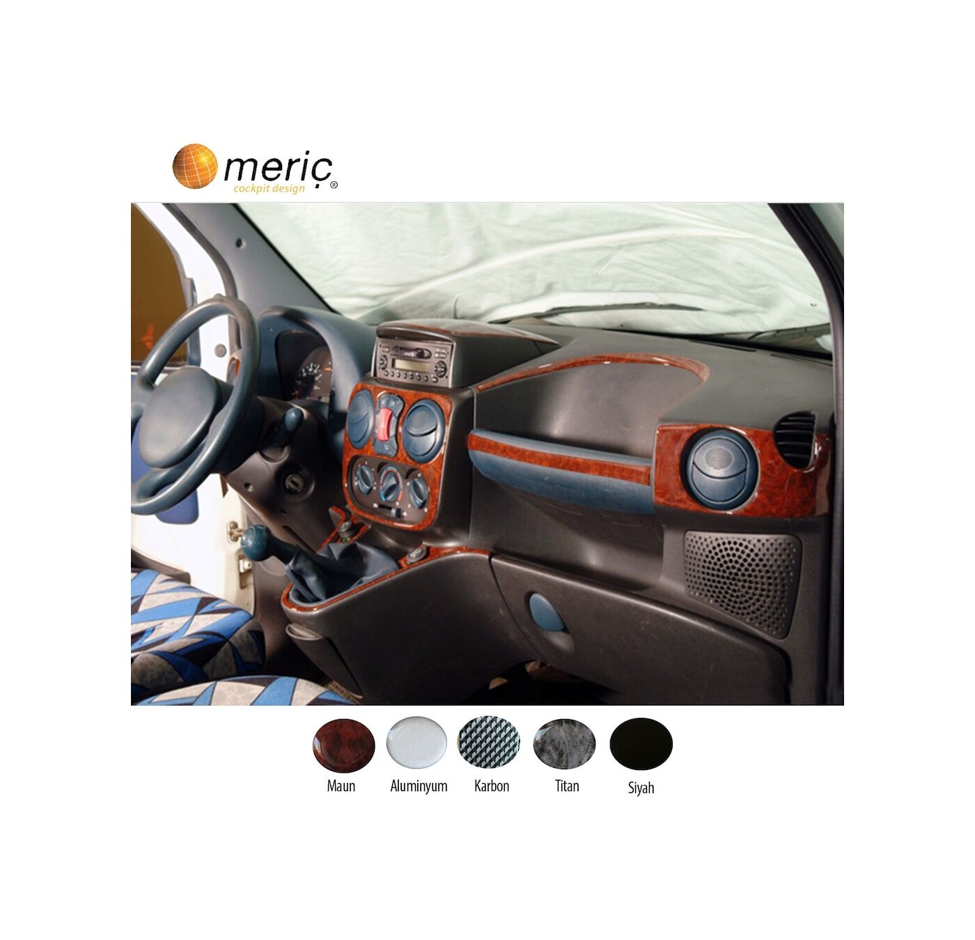 Meriç® Fiat Doblo Ön Torpido Kaplama 26 Parça 2001-2009 (530156215)-Maun Titan