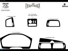 Meriç Volvo V70 Ön Torpido Kaplama 6 Parça 2000-2005 (530157755)-Maun Piano Black