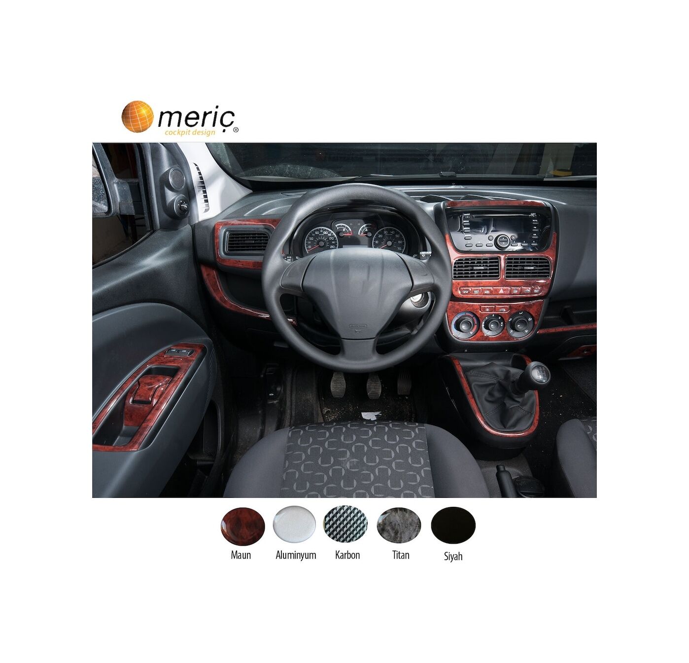 Meriç® Fiat Doblo Ön Torpido Kaplama 27 Parça 2009-2015 (530156216)-Maun