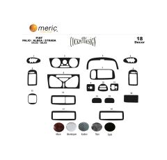 Meriç® Fiat Palio/Albea/Strada Ön Torpido Kaplama 18 P. 2002-2005 (530156255)-Maun Piano Black
