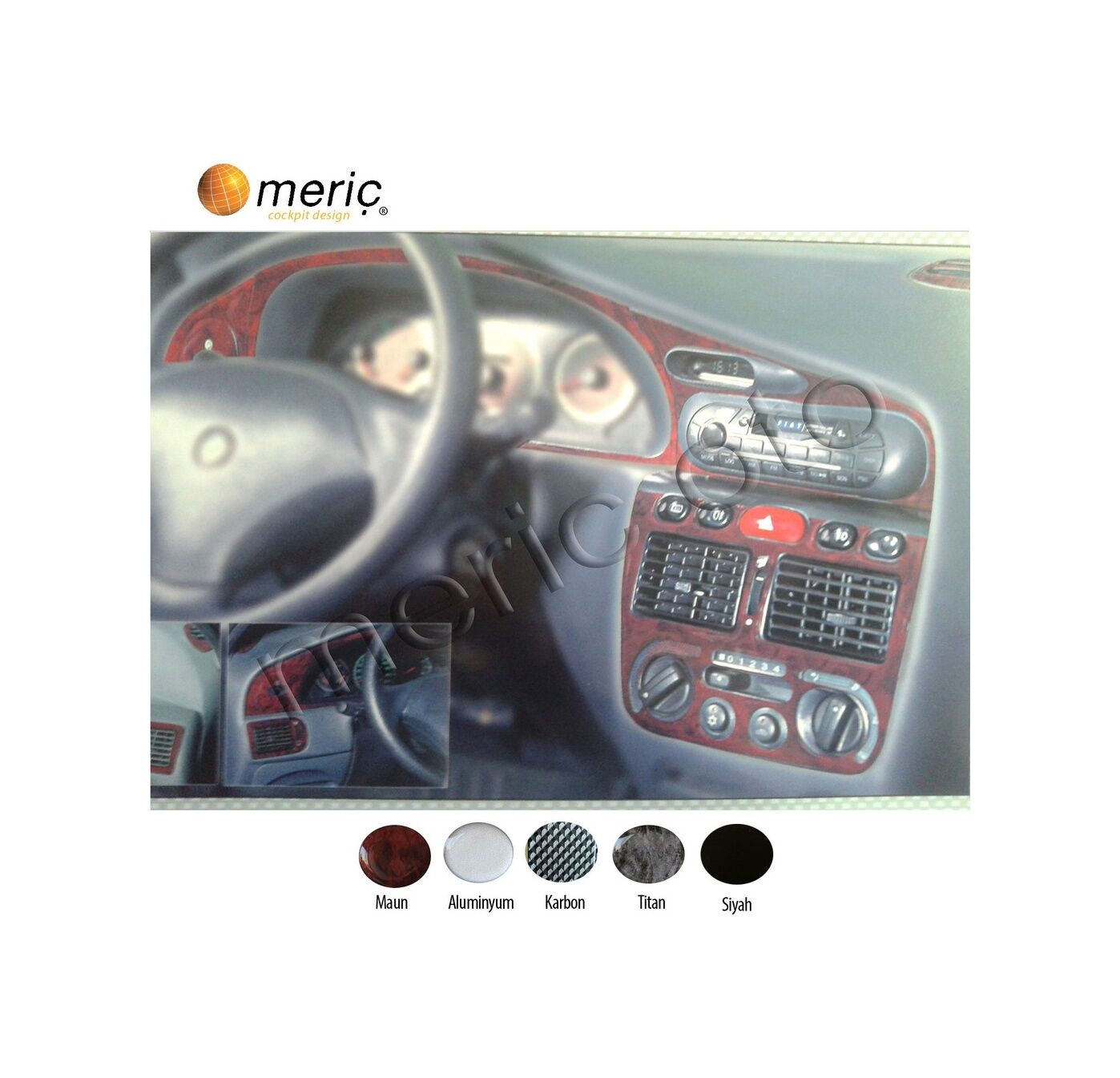 Meriç® Fiat Palio/Siena Ön Torpido Kaplama 13 Parça 1998-2002 (530156256)-Maun