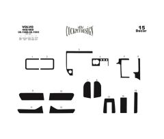 Meriç Volvo 440 / 460 Ön Torpido Kaplama 15 Parça 1988-1993 (530157713)-Maun Piano Black