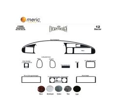 Meriç® Ford Ranger Ön Torpido Kaplama 12 Parça 1999-2006 (530156356)-Maun Maun