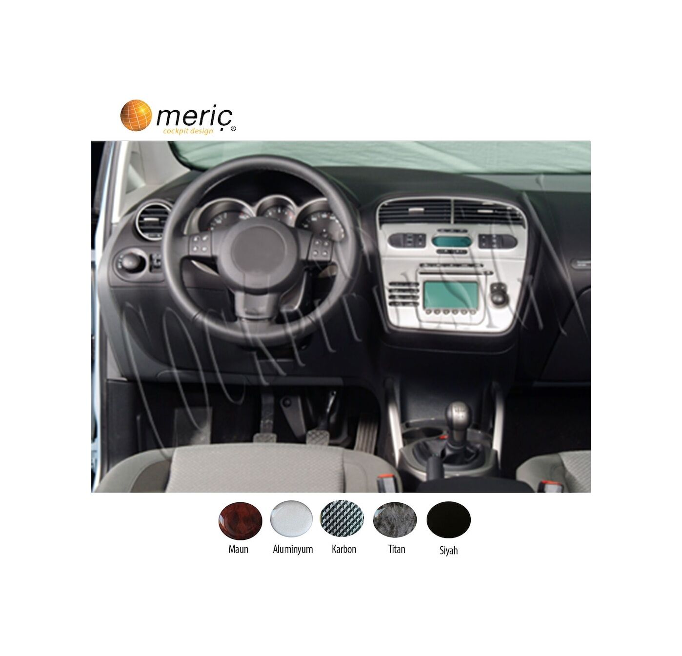 Meriç® Seat Altea / Toledo Ön Torpido Kaplama 12 Parça 2004-2008 (530157342)-Maun Karbon