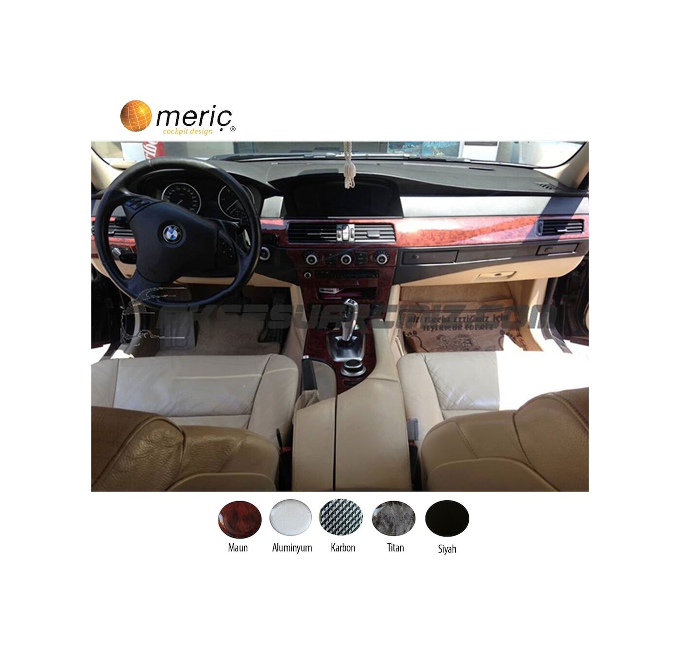 Meriç® Bmw 5 E60 / E61 Ön Torpido Kaplama 8 Parça 2003-2009 (530158421)-Maun
