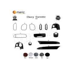 Meriç® Chevrolet Corvette Ön Torpido Kaplama 13 Parça 1997-2005 (530156044)-Maun Piano Black