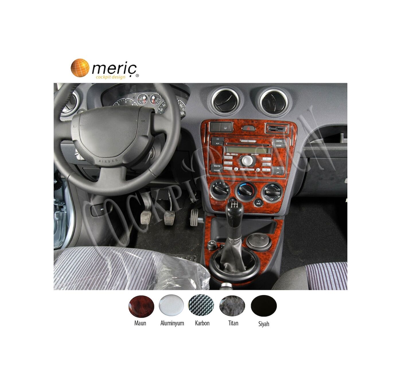 Meriç® Ford Fusion Ön Torpido Kaplama 9 Parça 2005-2010 (530156344)-Maun