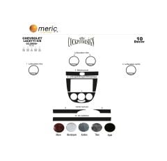 Meriç® Chevrolet Lacetti Hb Ön Torpido Kaplama 10 Parça 2004-2009 (530156056)-Maun Piano Black
