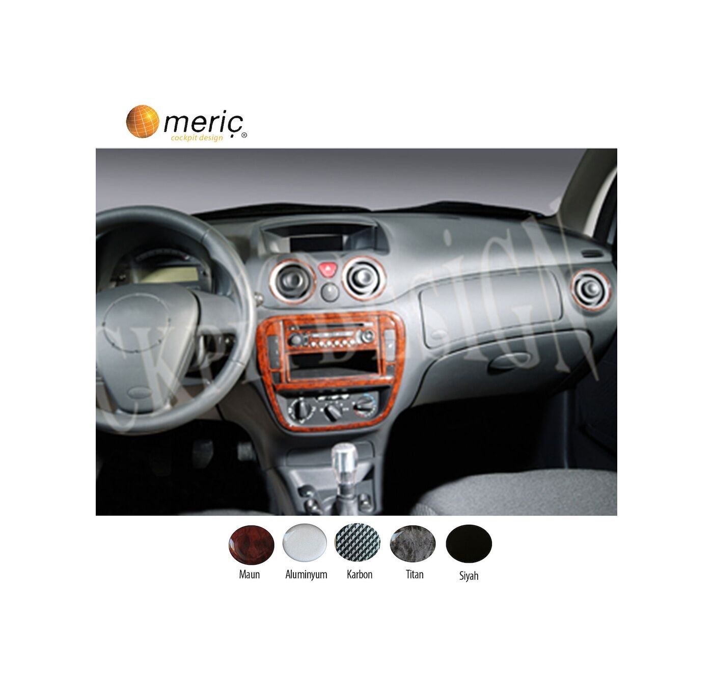 Meriç® Citroen C2 / C3 Ön Torpido Kaplama 11 Parça 2004-2009 (530156097)-Maun