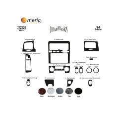 Meriç® Toyota Uyumlu Corona Ön Torpido Kaplama 14 Parça 1997-2003 (530157505) Renk - Maun Piano Black