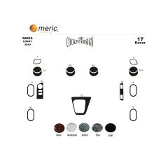 Meriç® Dacia Lodgy Ön Torpido Kaplama 17 Parça 2010-› (530156186)-Maun Piano Black