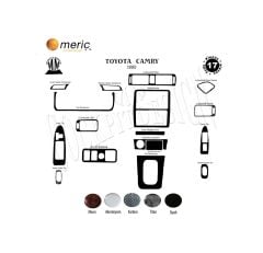 Meriç® Toyota Uyumlu Camry Ön Torpido Kaplama 17 Parça 2000-2002 (530157482) Renk - Maun Karbon