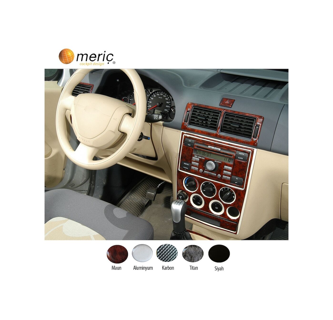 Meriç® Ford Connect Delux Ön Torpido Kaplama 22 Parça 2006-2009 (530156272)-Maun