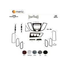 Meriç® Ford Transit Delux Ön Torpido Kaplama 20 Parça 2014-2019 (530158067)-Maun Piano Black