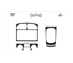 Meriç Toyota Uyumlu Rav 4 Ön Torpido Kaplama 4 Parça 2003-2004 (530157514) Renk - Maun Piano Black