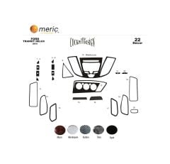 Meriç® Ford Transit Delux Ön Torpido Kaplama 20 Parça 2014-2019 (530158067)-Maun Alüminyum