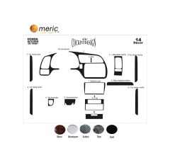 Meriç® Honda Accord Japon Ön Torpido Kaplama 14 Parça 1998-2002 (530156382)-Karbon Alüminyum