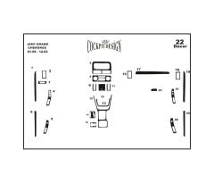 Meriç® Jeep Grand Cherokee Ön Torpido Kaplama 22 Parça 1999-2002 (530158218)-Maun Piano Black