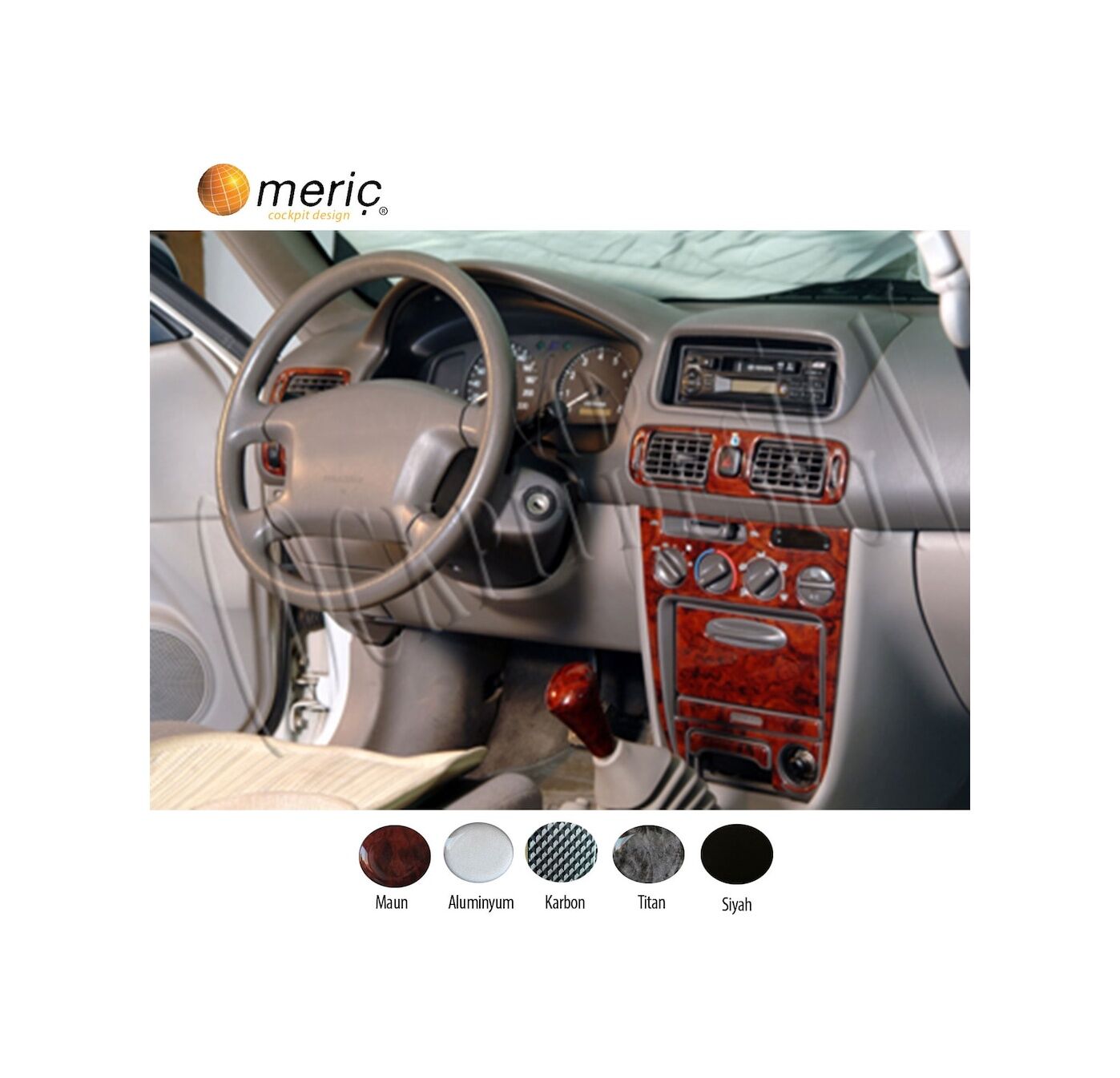 Meriç® Toyota Uyumlu Corolla Ön Torpido Kaplama 14 Parça 1997-2002 (530157491) Renk - Maun Piano Black