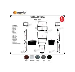 Meriç® Skoda Octavia Ön Torpido Kaplama 11 Parça 2010-2016 (530157389)-Maun Maun