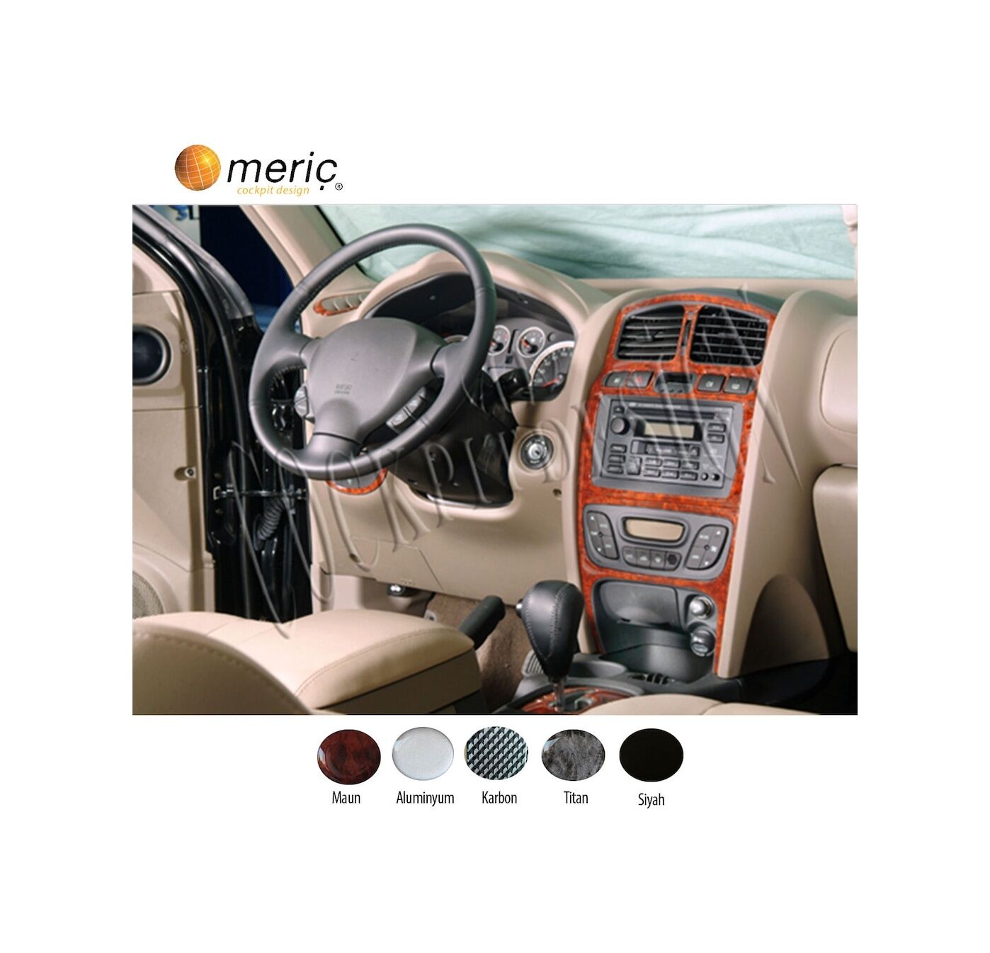 Meriç® Hyundai Santa Fe Ön Torpido Kaplama 9 Parça 2002-2006 (530156514)-Maun Piano Black