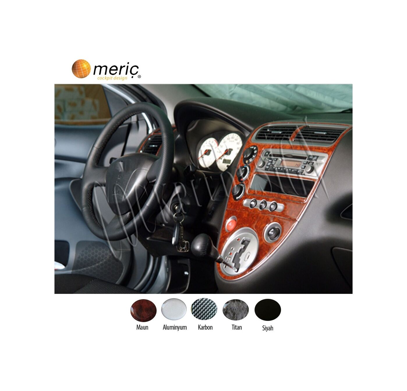 Meriç® Honda Civic Type R Ön Torpido Kaplama 6 Parça 2001-2006 (530156398)-Maun Maun
