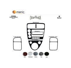 Meriç® Honda Civic Type R Ön Torpido Kaplama 6 Parça 2001-2006 (530156398)-Maun Piano Black