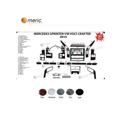 Meriç® Mercedes Sprinter Ön Torpido Kaplama 51 Parça 2006-2019 (537436464)-Maun