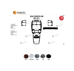 Meriç® Kia Cerato Hb Ön Torpido Kaplama 10 Parça 2007-› (530156605)-Maun Karbon