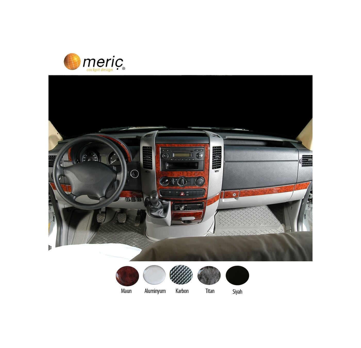 Meriç® Mercedes Sprinter Ön Torpido Kaplama 18 Parça 2006-2014 (537439764)-Maun Alüminyum