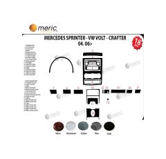 Meriç® Mercedes Sprinter Ön Torpido Kaplama 18 Parça 2006-2014 (537439764)-Maun Alüminyum